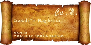 Csobán Magdolna névjegykártya